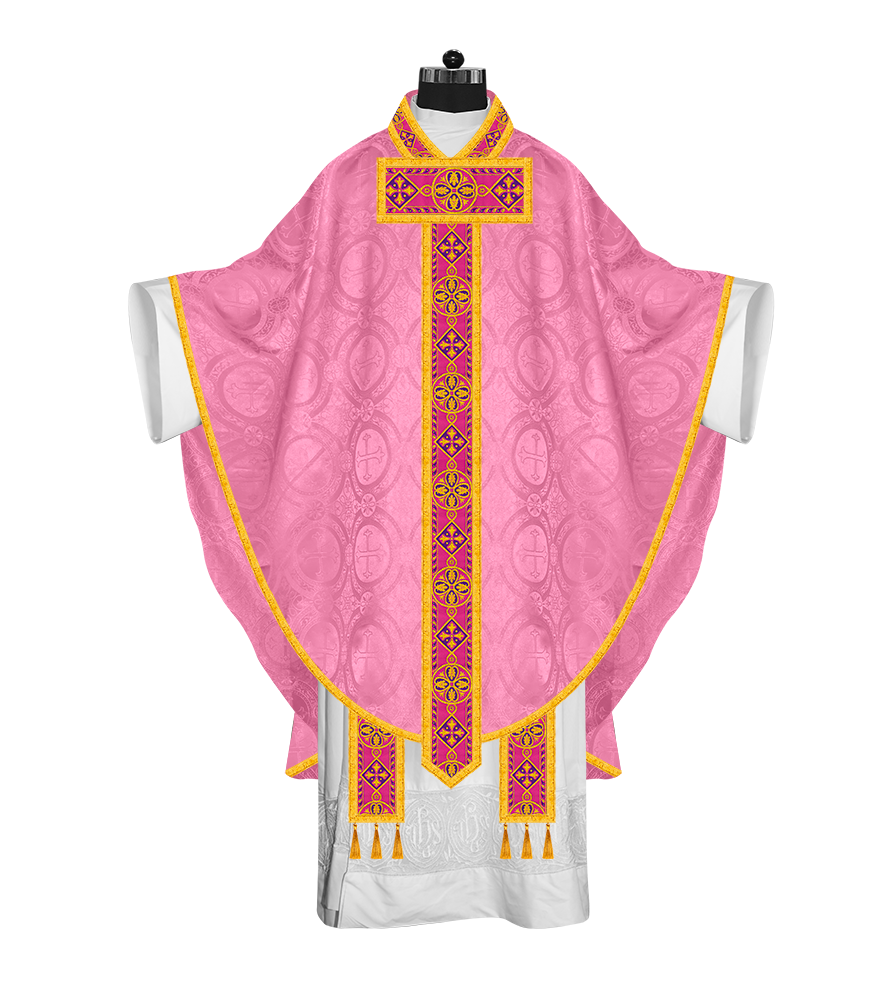 Gothic Chasuble Vestment with Braided Orphrey