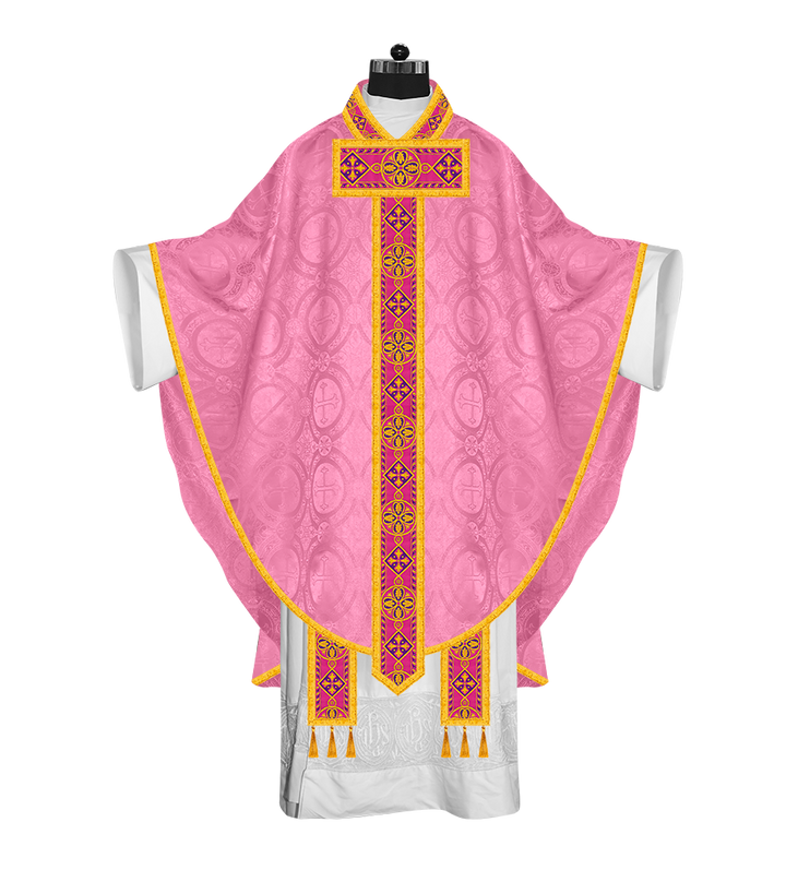 Gothic Chasuble Vestment with Braided Orphrey