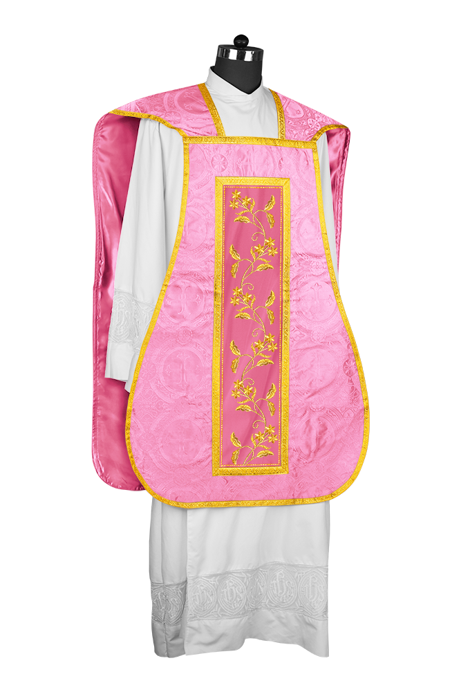Elegant Roman chasuble vestment - Floral collection