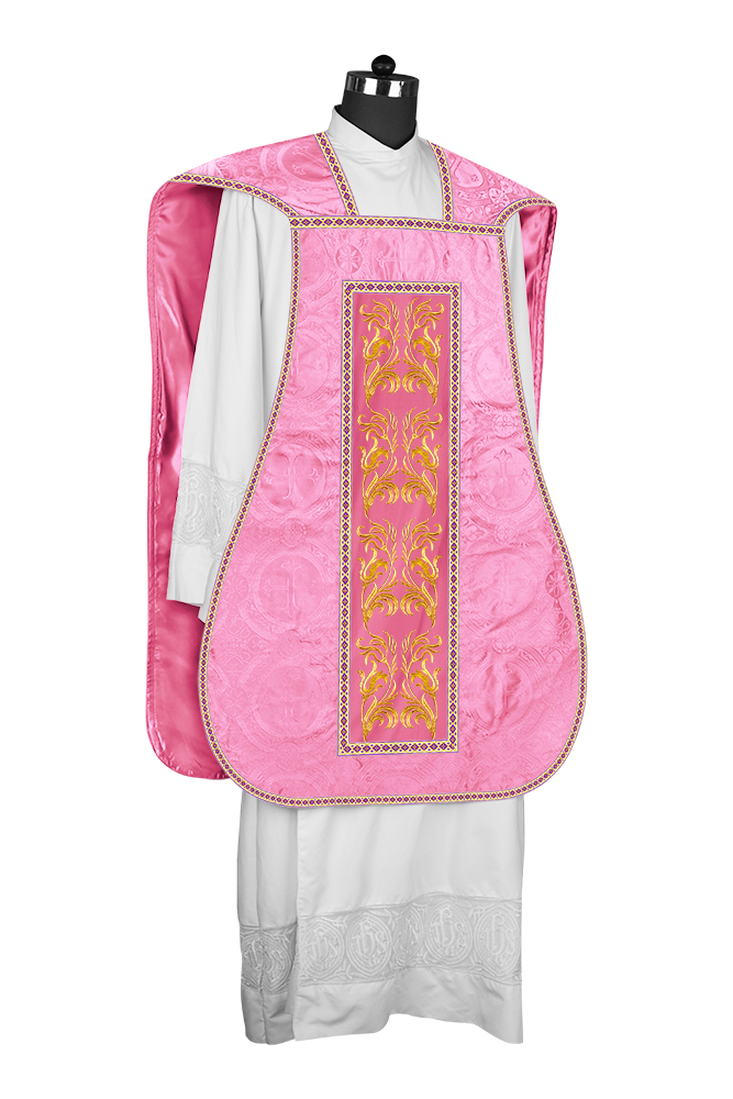 Roman Chasuble Vestment  with Woven Braids and Trims