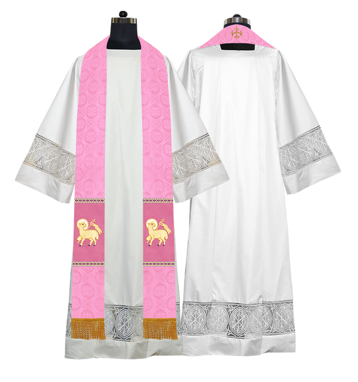 Liturgical Stole Adorned with Spiritual Motif and Trims