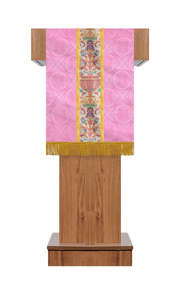 Handcrafted Pulpit/Lectern with Tapestry and Trims