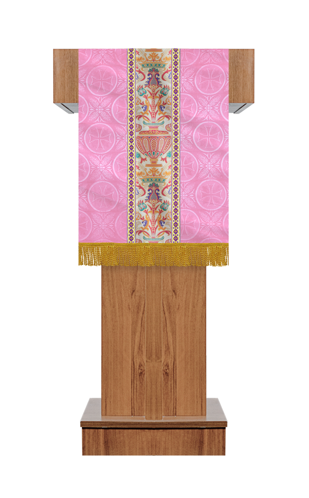 Handcrafted Pulpit/Lectern with Tapestry and Trims