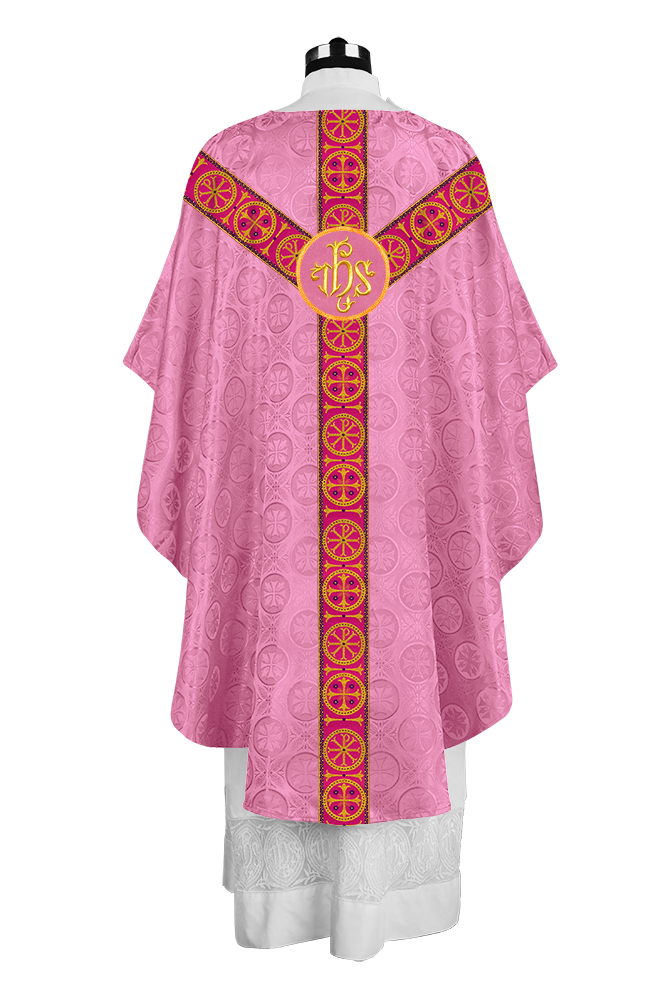 Gothic-Style Chasuble in Premium Fabric with Spiritual Motif