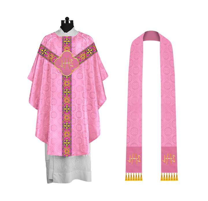 Gothic Chasuble with Y-type Designer Orphrey and Motif