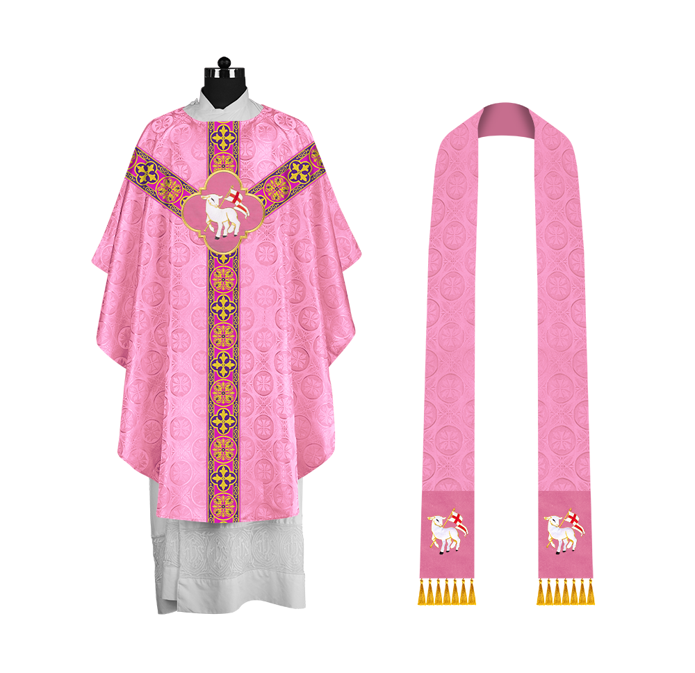 Gothic Chasuble with Y-type Designer Orphrey and Motif