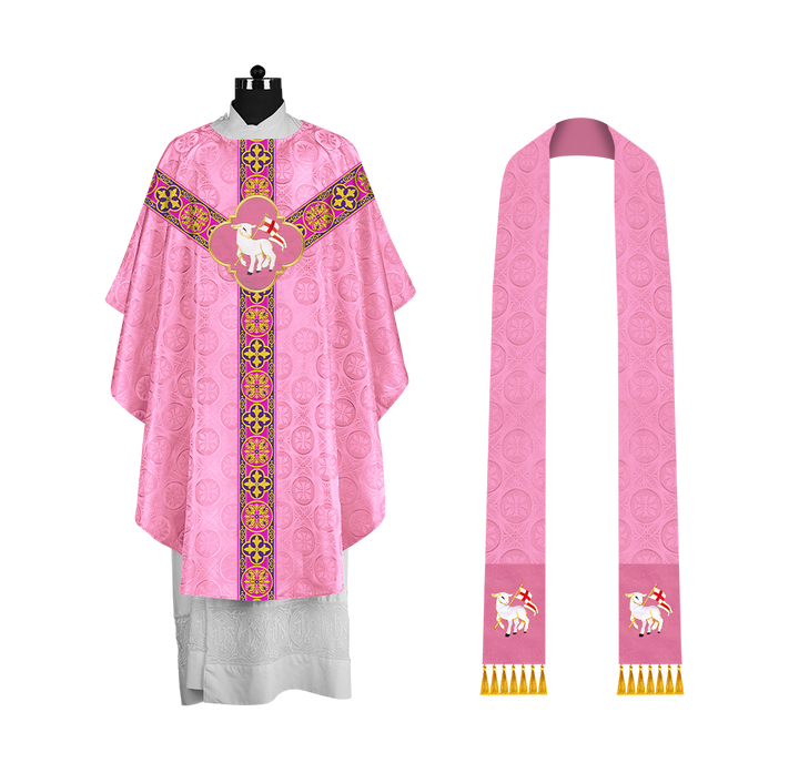 Gothic Chasuble with Y-type Designer Orphrey and Motif