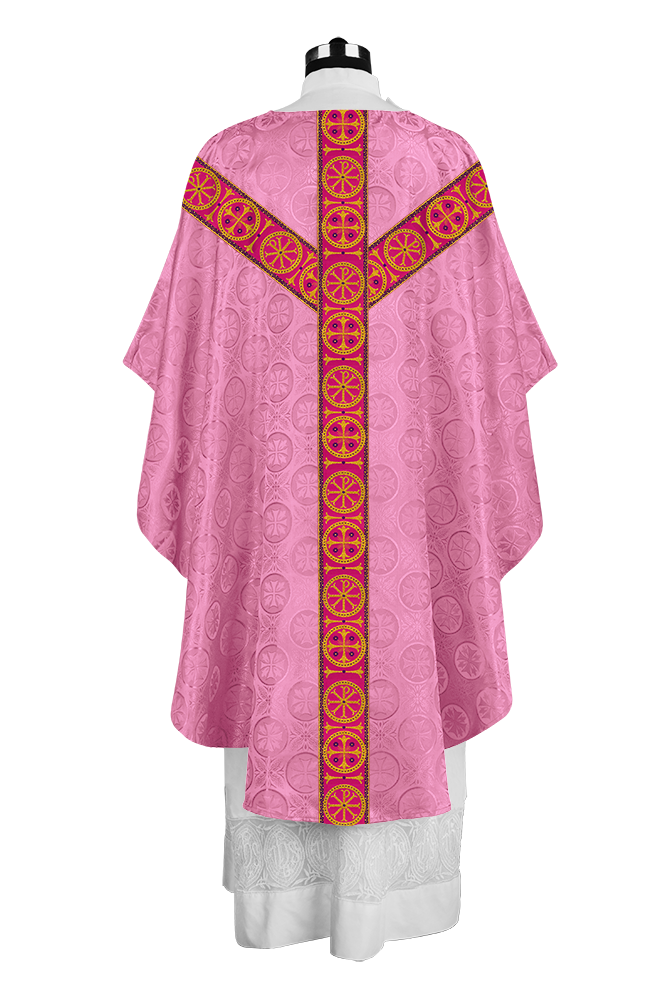 Gothic-Style Chasuble in Premium Fabric with Spiritual Motif