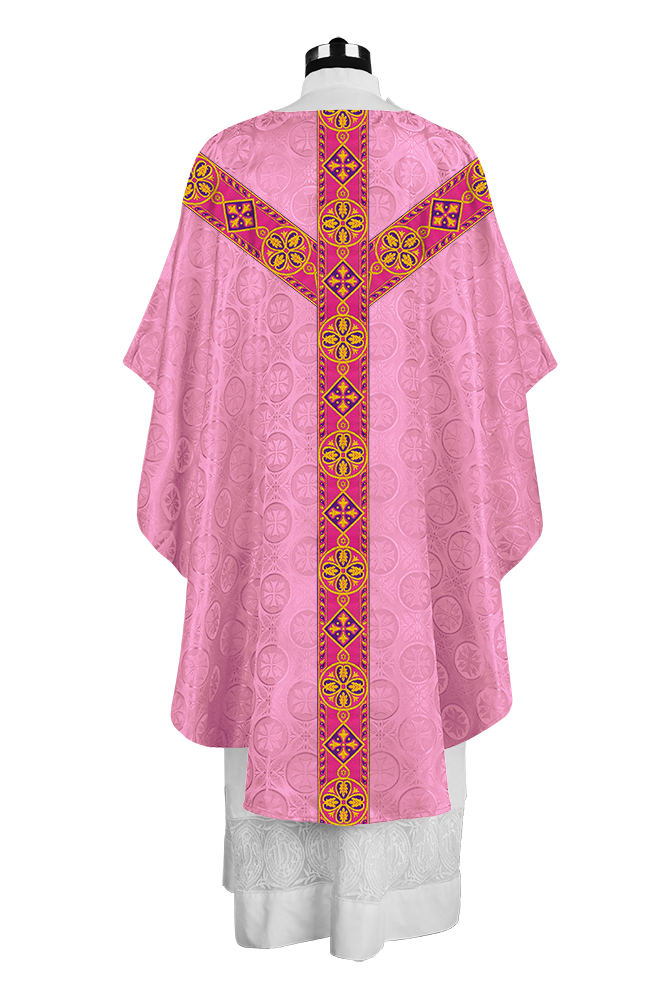 Elegant Gothic Chasuble with Ornate Braided Orphrey