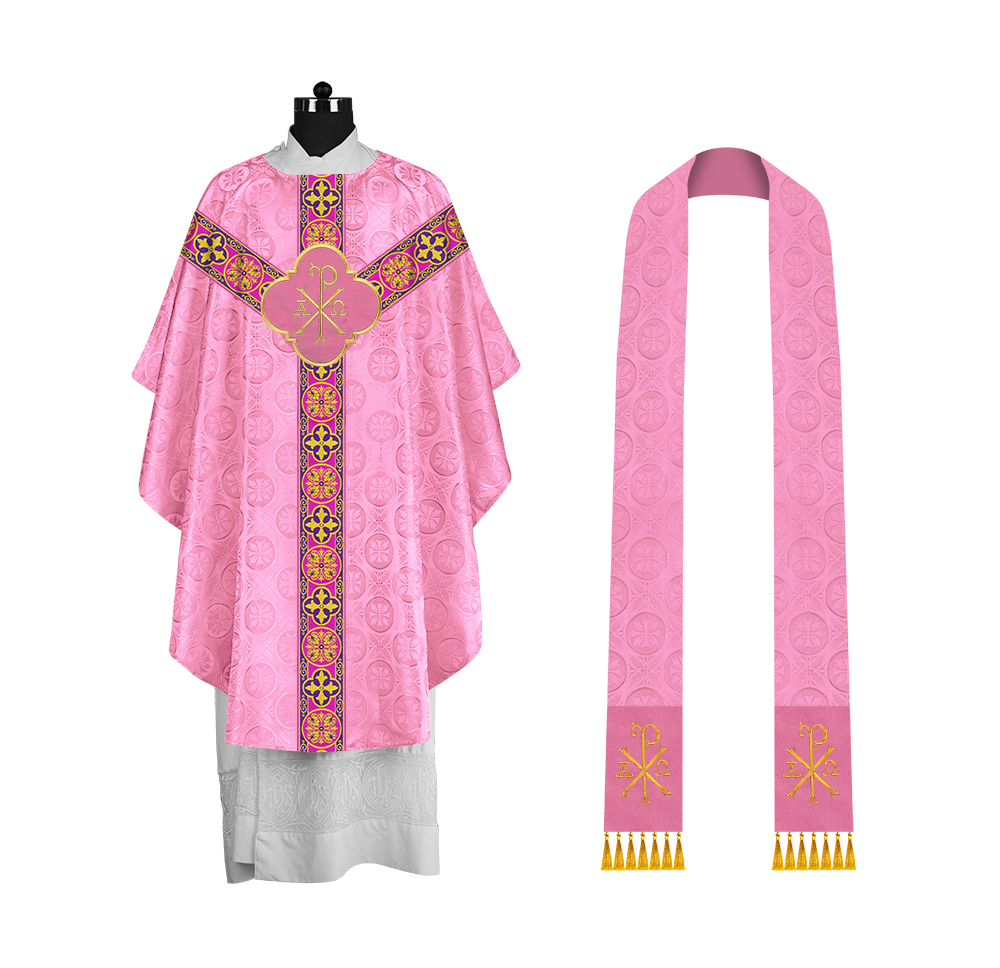Gothic Chasuble with Y-type Designer Orphrey and Motif