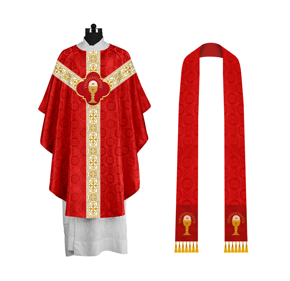 Gothic Chasuble with Woven Braided Orphrey Detailing