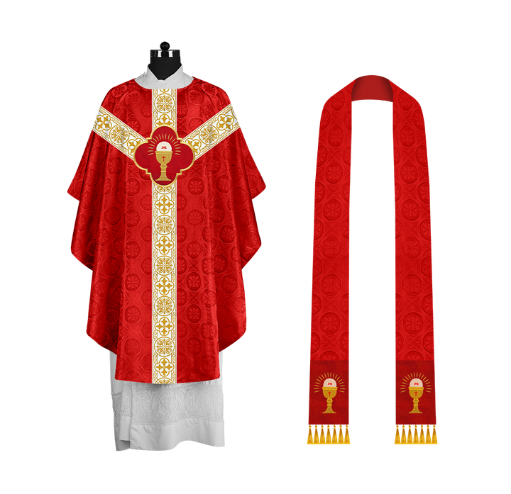 Gothic Chasuble with Woven Braided Orphrey Detailing