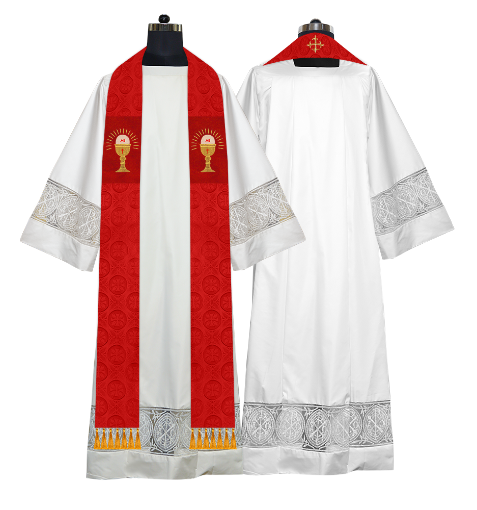 Ordination Stole with Embroidered Spiritual Motif