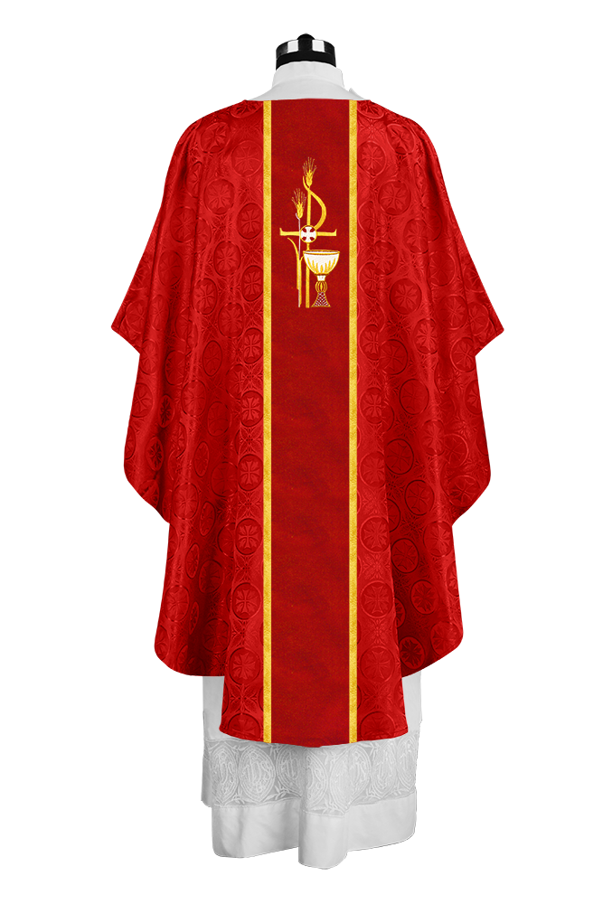 Gothic Chasuble with Elegant Embroidered Liturgical Motif