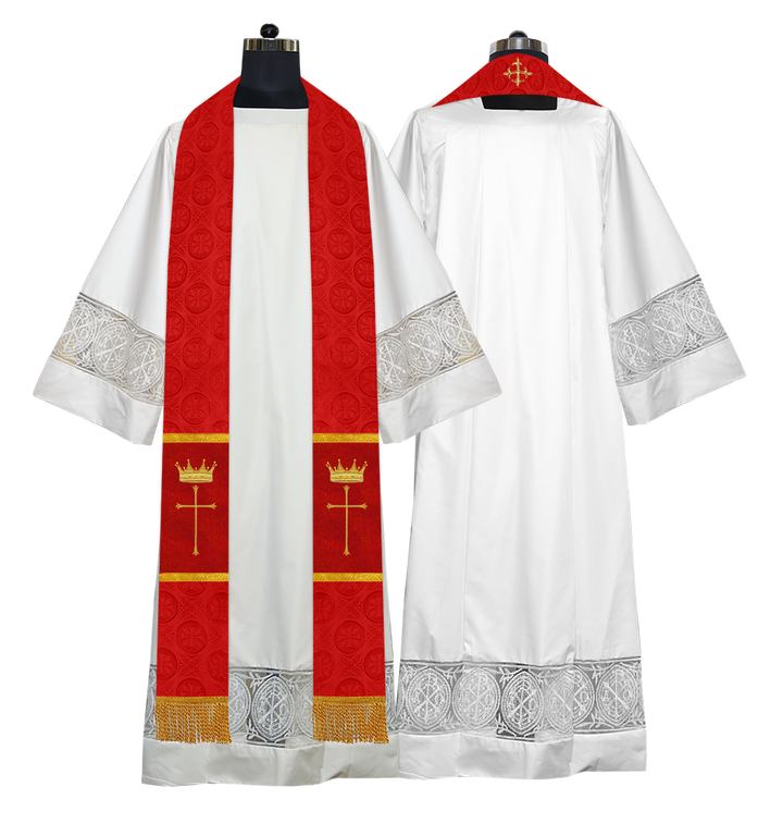 Clergy Stole with Embroidered Liturgical Motif