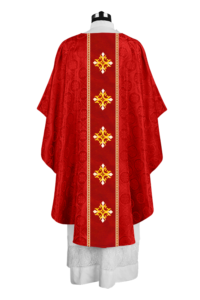 Liturgical Gothic Chasuble with Embroidered Cross Motif
