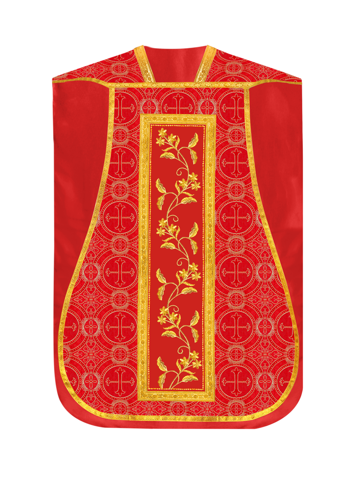 Elegant Roman chasuble vestment - Floral collection