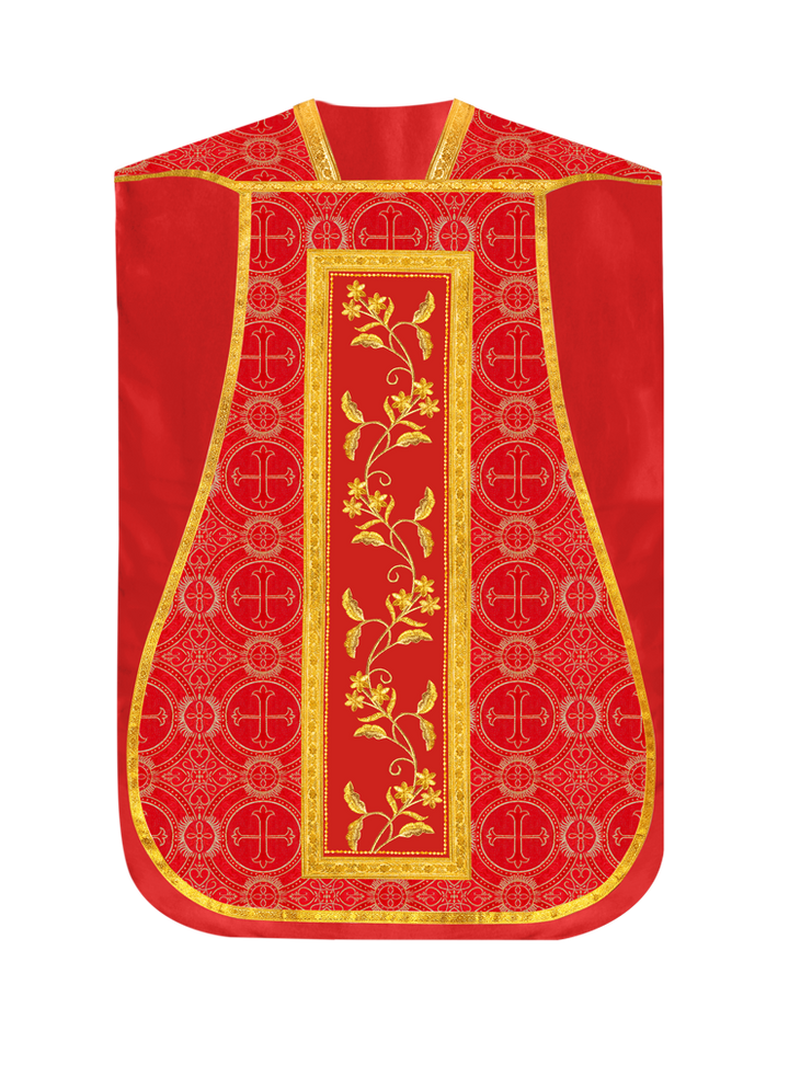 Elegant Roman chasuble vestment - Floral collection