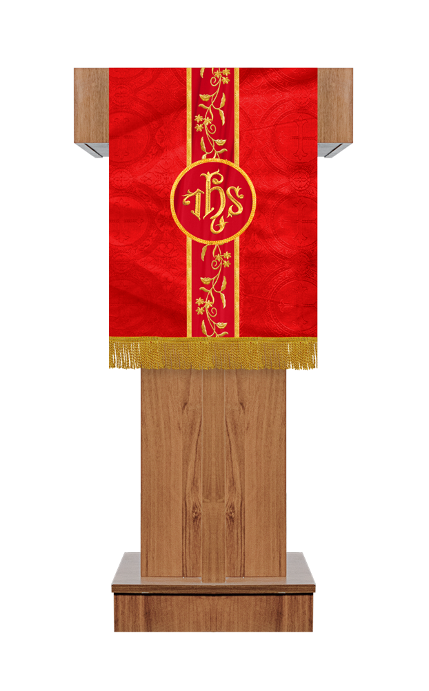 PULPIT/LECTERN WITH ADORNED FLORAL TRIM