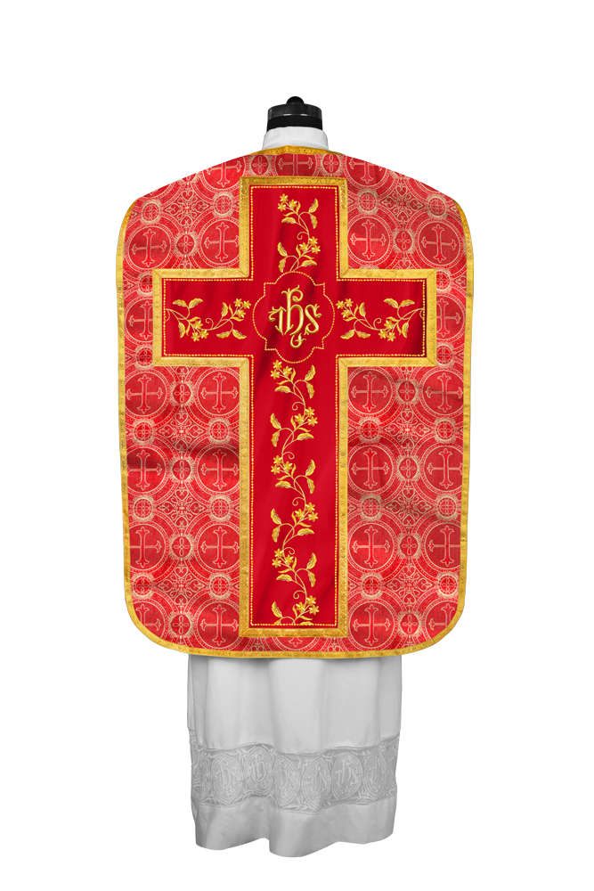 Elegant Roman chasuble vestment - Floral collection