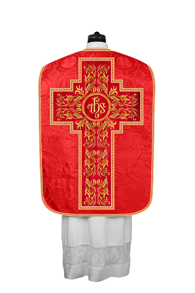 Roman Chasuble Vestment  with Woven Braids and Trims