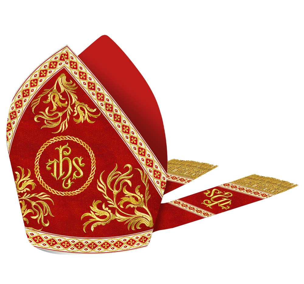 Roman Mitre with Liturgical Motif and Trims