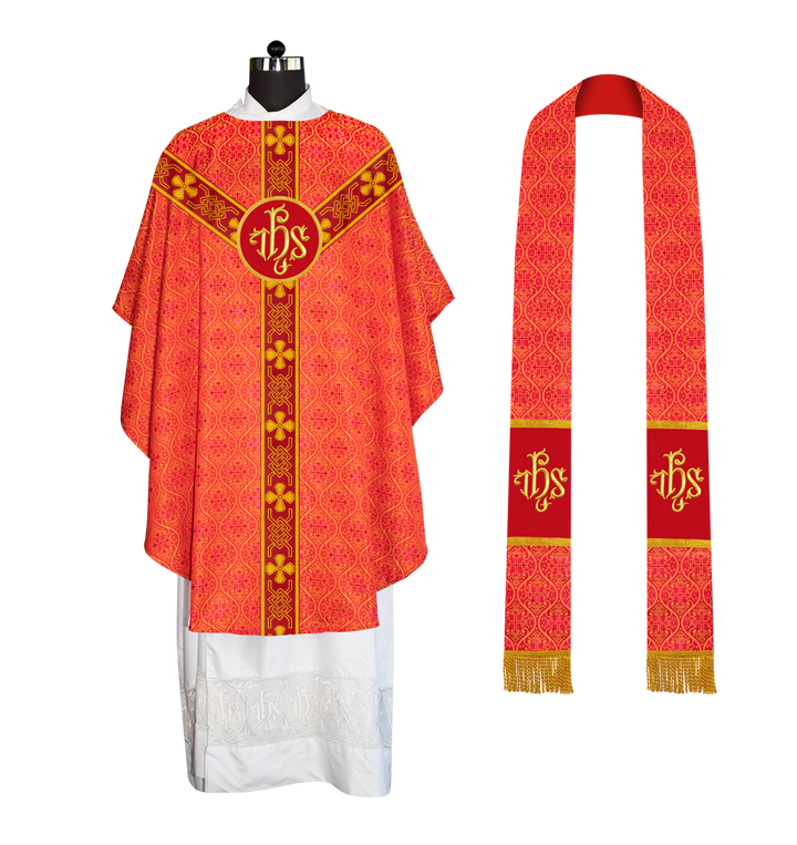 Gothic Chasuble - Y Type with woven braids