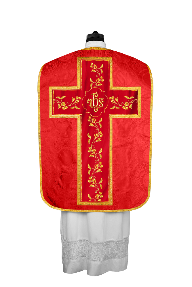 Elegant Roman chasuble vestment - Floral collection