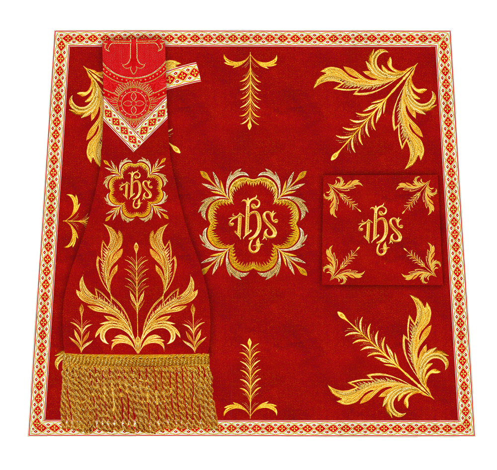 Mass Set Vestment with Embroidery Trims