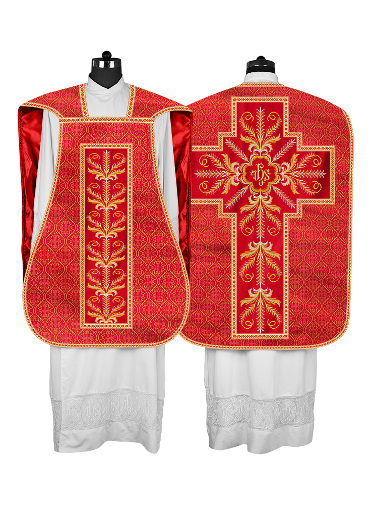 Roman Chasuble Vestment with Detailed Orphrey