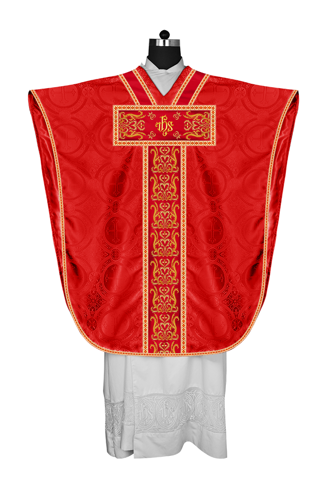 BORROMEAN CHASUBLE VESTMENT ENHANCED WITH MOTIFS AND TRIMS