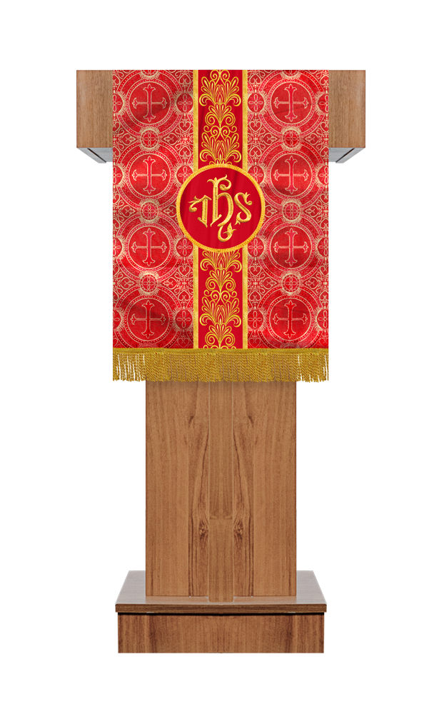PULPIT/LECTERN WITH GOLDEN EMBROIDERY TRIM