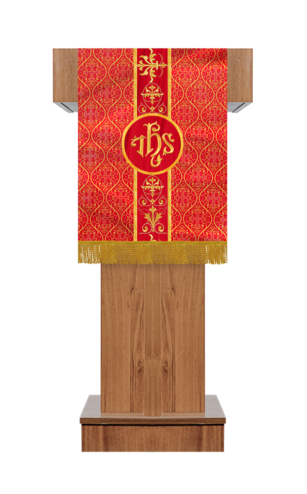 PULPIT/LECTERN WITH EMBROIDERED TRIM