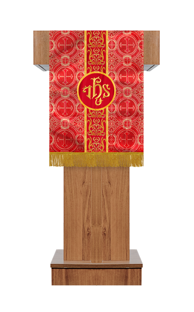 PULPIT/LECTERN WITH ADORNED BRAID AND TRIM