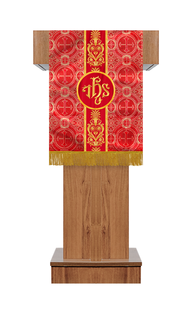 PULPIT/LECTERN WITH LITURGICAL MOTIF AND TRIM