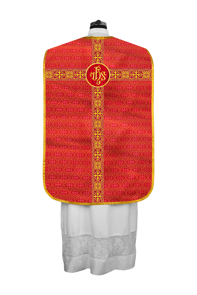 Fiddleback Vestment with Motif and Woven Braided Trims
