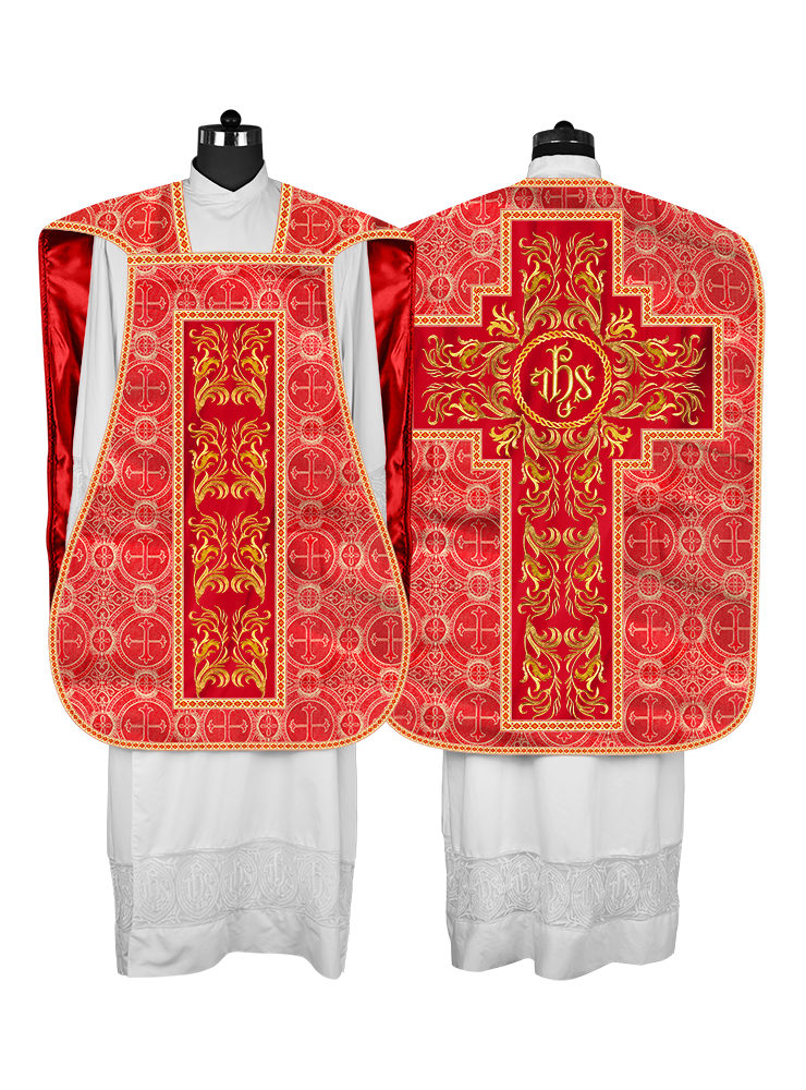 Roman Chasuble Vestment  with Woven Braids and Trims