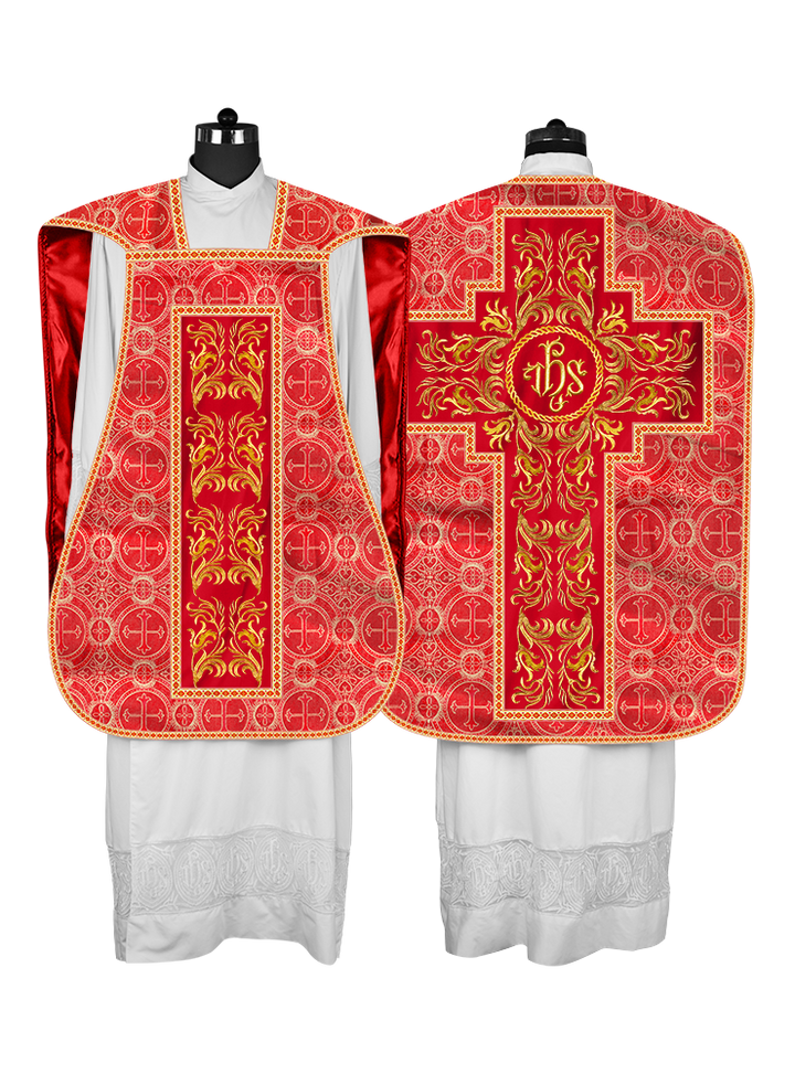 Roman Chasuble Vestment  with Woven Braids and Trims