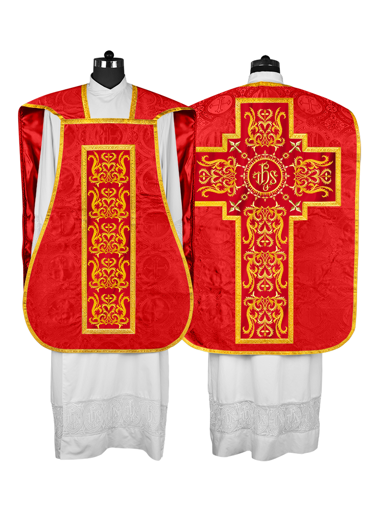 Fiddleback vestment with golden orphrey - Spiritus Collection