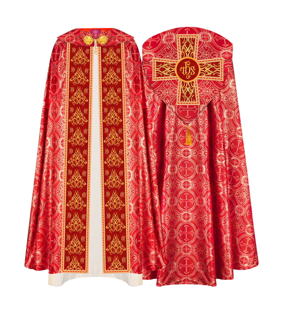 GOTHIC COPE VESTMENTS WITH LITURGICAL EMBROIDERY AND TRIMS