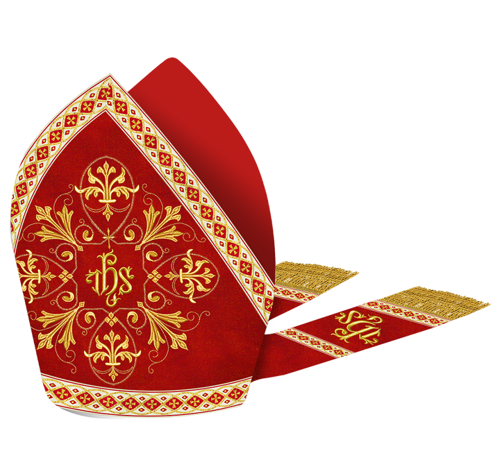 Mitre with Embroidered Motif and Trims