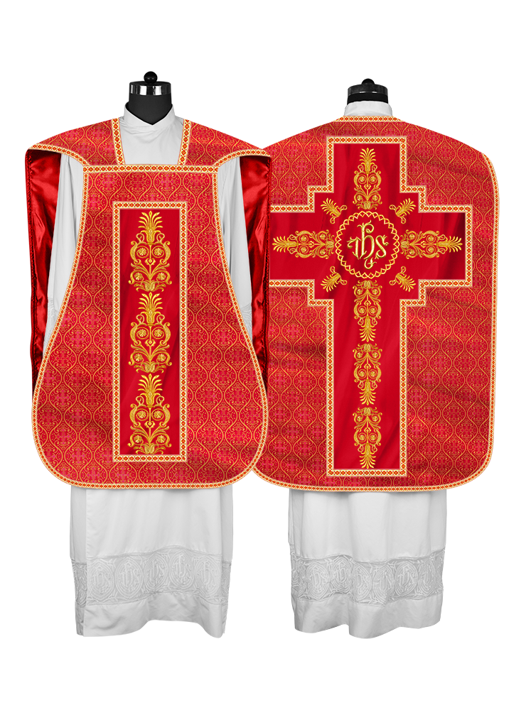Roman Chasuble Vestments Adorned with Trims