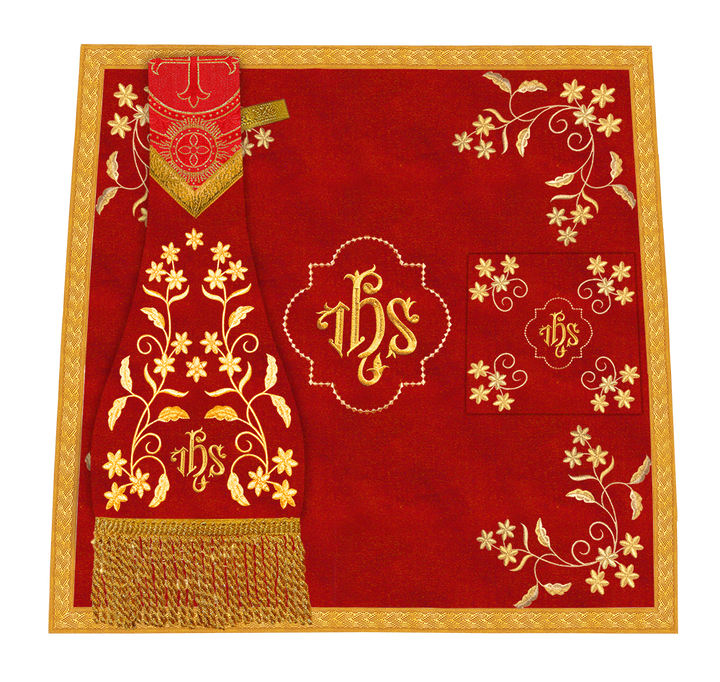 Beautiful mass set with golden embroidery - Floral collection