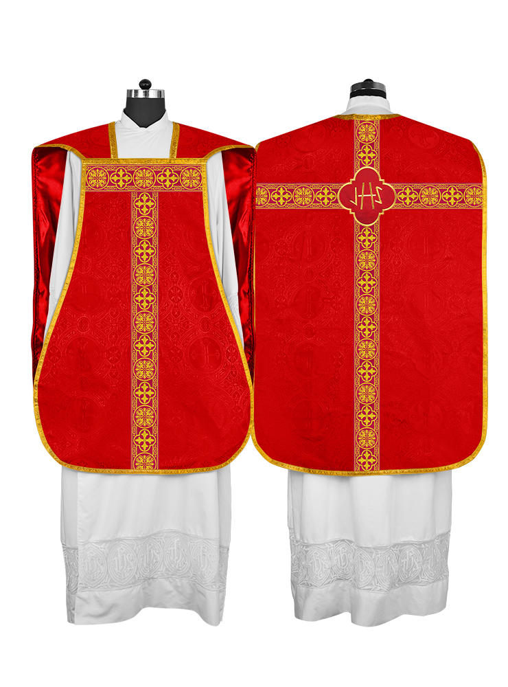 Roman Chasuble Fiddleback with Braided Trims