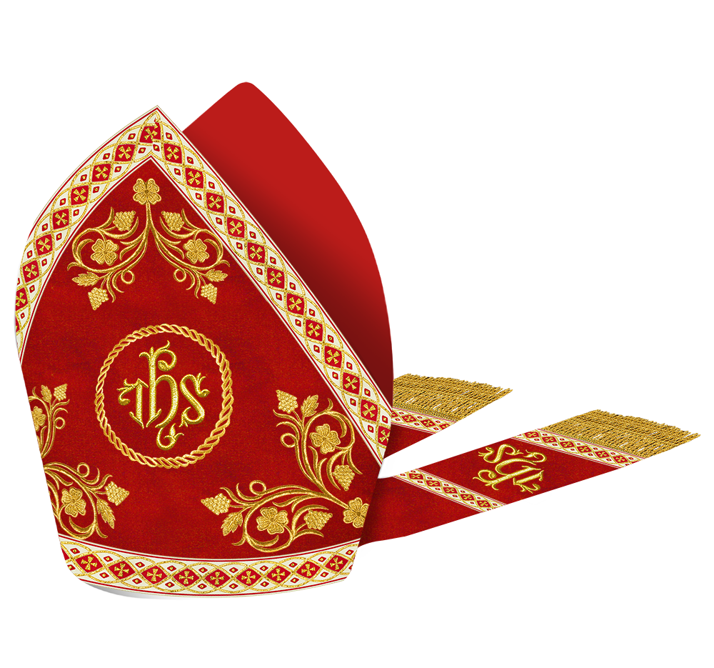 Mitre with Grapes Embroidery and Trims