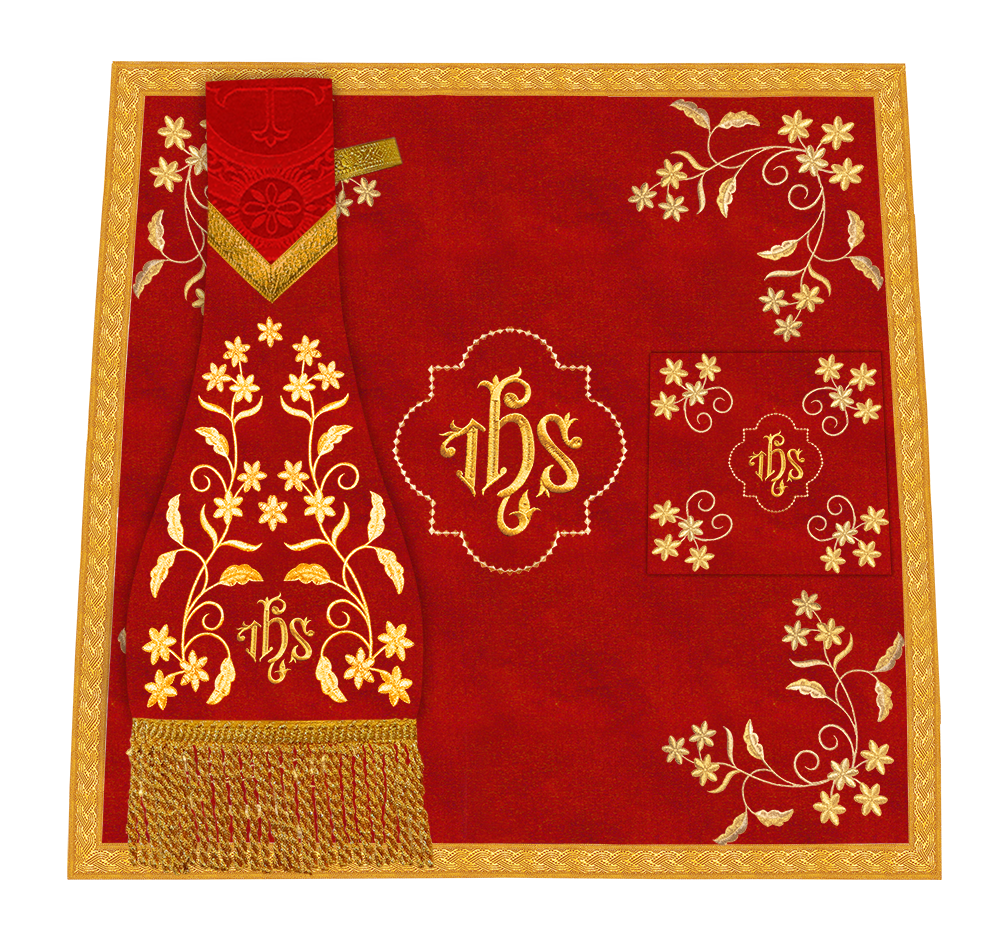 Beautiful mass set with golden embroidery - Floral collection