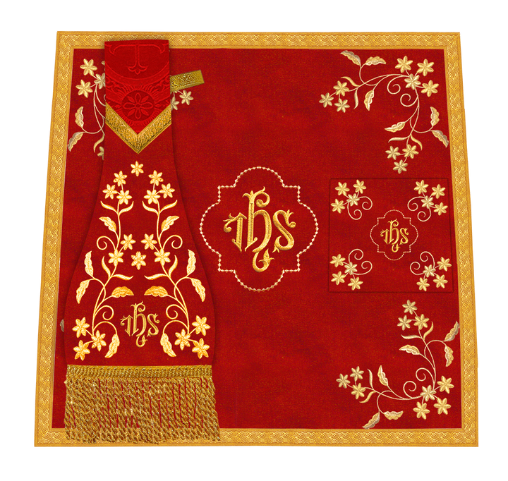 Beautiful mass set with golden embroidery - Floral collection