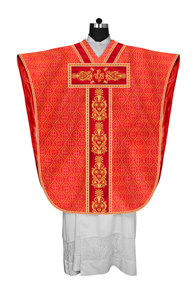 BORROMEAN CHASUBLE VESTMENT WITH DETAILED BRAIDS AND TRIMS