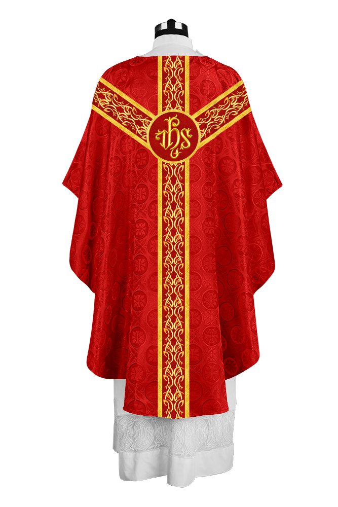 Exquisite Gothic Chasuble with Ornate Embroidery Trims