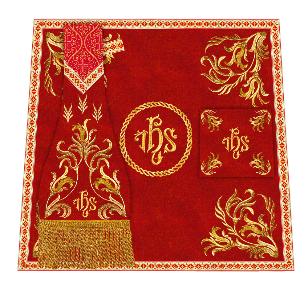 Mass Set Vestment with Embroidered Motif